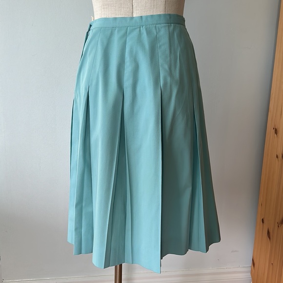 Robin Egg Blue vintage high waisted pleated skirt - Picture 5 of 8